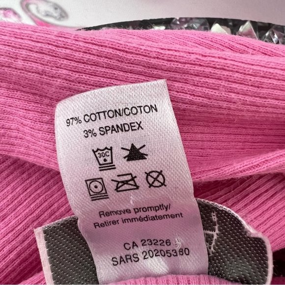 La senza button down top bubble gum pink with silver logo moose head embroidered - Picture 3 of 10